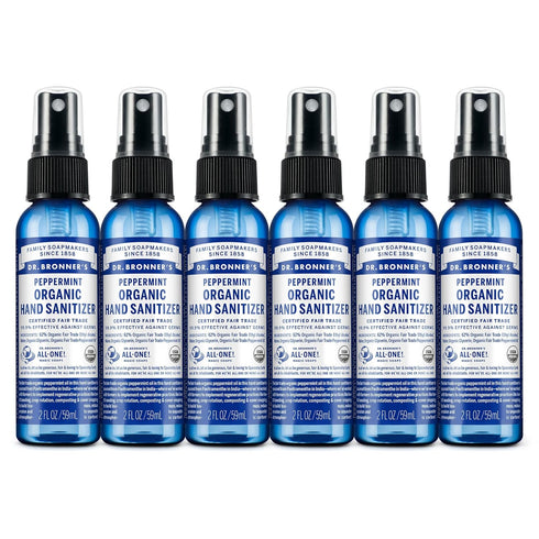 Dr. Bronner's Organic Hand Sanitizer Spray Variety Pack Travel Size Bulk, Simple