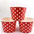 Worlds 16OZ 50 pack Paper Ice Cream Cups Polka Dot Paper Yogurt Cups Red