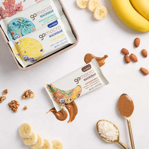 Pack, 12 Count GoMacro Macrobar Organic Vegan Protein Bars, Breakfast Variety