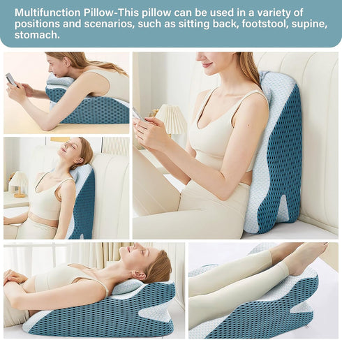 YEERSWAG 165 lbs Ergonomic Wedge Pillow, Prone Pillow for Reading in Bed, Reading Pillow Wedge Memory Foam Back Support