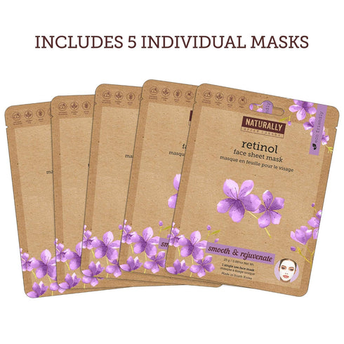 Rejuvenating Retinol Infused Sheet Mask, 5 Sheet Masks Included