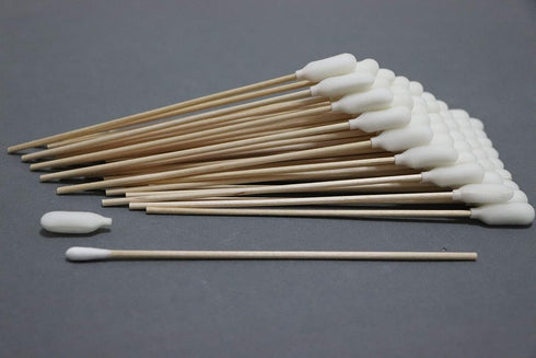 100pcs 6" Large Foam Over Cotton Bud Tipped Cleaning Swabs with Wooden Handle CK-FS916