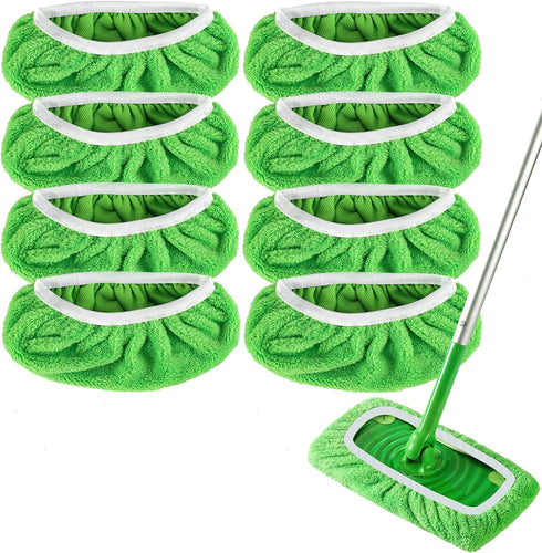 Reusable Mop Pads Refill 8 Pack Compatible with Swiffer Sweeper Mop - Washable Microfiber Cloths for Household Cleaning