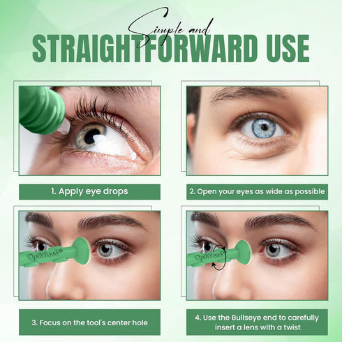 Pincher 1.75" OptiWand Green Soft Contact Lens Removal & Insertion Tool - Silicone Rubber Soft Lens Applicator