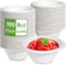 8 oz Small Disposable Bowls, 100 Pack Compostable Paper Bowls for Ice Cream, Snack, Biodegradable Made of White Bagasse