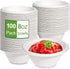 8 oz Small Disposable Bowls, 100 Pack Compostable Paper Bowls for Ice Cream, Snack, Biodegradable Made of White Bagasse