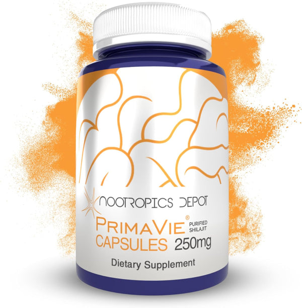 Nootropics Depot PrimaVie Shilajit Capsules, 250mg, 30 Count, Purified Extract, Ayurveda Supplement for Mitochondrial
