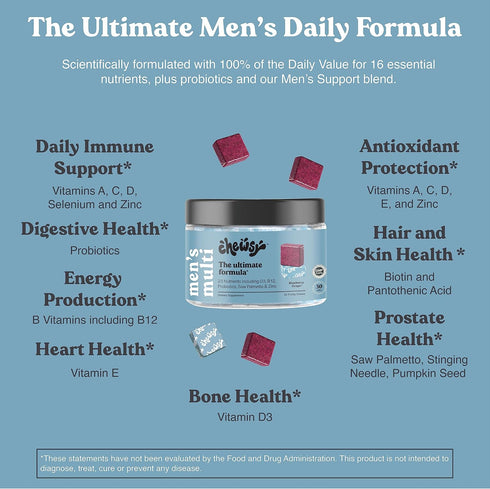 Men's Multivitamin Chews, Immune & Energy Support, 30-Day Supply, Individually Wrapped Chews