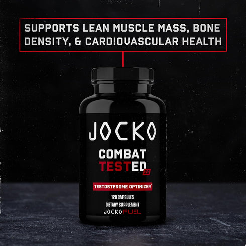 Jocko Fuel Test Booster for Men, Natural Endurance & Strength Booster, 120ct with Ginger Root, Shilijat & Tongkat Ali