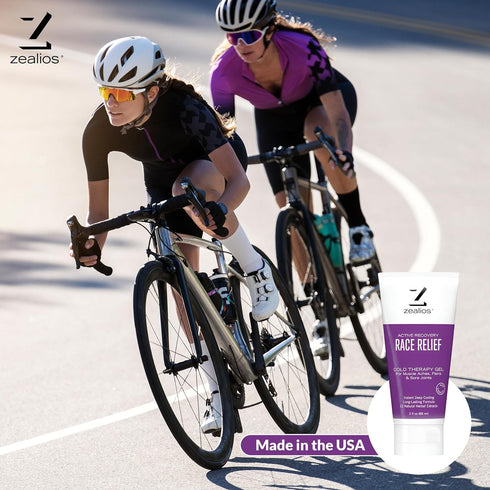 Zealios Race Relief Menthol Pain Relief Gel, 3oz Tube, Fast Acting for Muscle Pain & Arthritis, Cooling Formula