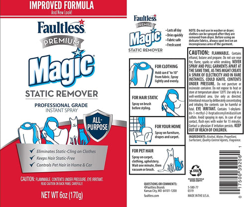 Magic Static Remover, Pack of 2, Eliminates Static Cling, Anti-Static Spray for Clothes