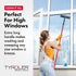 Tyroler 2-in-1 High Window Cleaner Squeegee, 12"-80" Anti-Rust Handle for Scratch-Free Durability