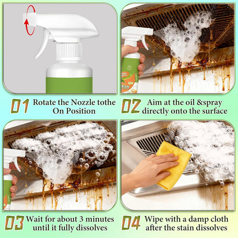 QnmtShna Hood(300ML) Natural Formula household Appliances,Multipurpose Home & Kitchen Cleaner Spray, Kitchen Appliance