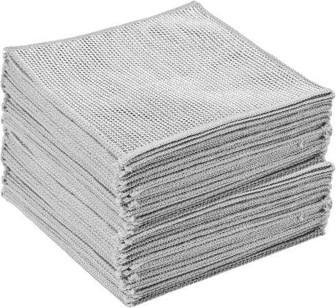 30 Pcs Non-Scratch Wire Dishcloths, 7.8 x 7.8 inch Multipurpose Bilayer Nylon Cleaning Pads for Wet and Dry Use