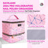 SAVILAND Nail Polish Organizer Bag: PU Leather Storage for 30 Bottles & Nail Lamp, Travel Case for Nail Tech Supplies
