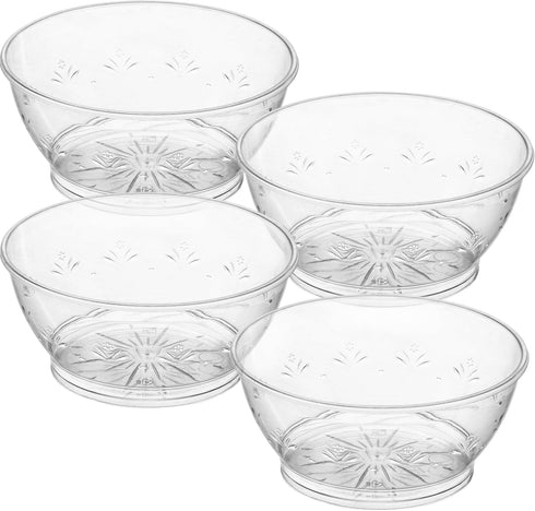 Clear Mini Plastic Bowls - 50 Pack, 6 Oz Disposable Premium Hard Plastic Dessert Bowls for Parties, Catering