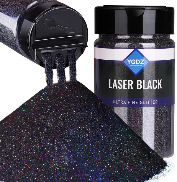 YGDZ Black Glitter - Fine Craft Glitter for Christmas & Festival, 140G / 4.93OZ