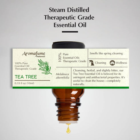 AROMAFUME Tea Tree Essential Oil - 100% Natural, Therapeutic Grade for Home Diffusers - 10ml