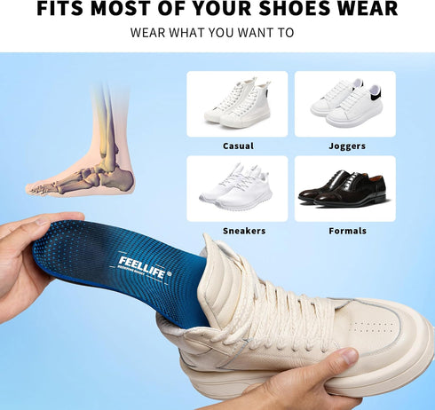 Plantar Fasciitis Relief Insoles: Arch Supports for Flat Feet, Orthotic Inserts for Foot & Heel Pain