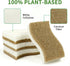 9 Pack Biodegradable Natural Kitchen Sponge, Compostable Cellulose and Coconut Walnut Scrubber