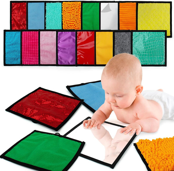 Inbeby 16 Set Sensory Mini Mats Assorted Textured Sensory Floor Tiles - Sensory