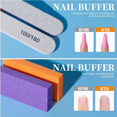 Teenitor Nail Soaking Bowl, Gel Polish Dip Powder Remover, Manicure Tools, Cuticle Remover, Nail Brush, Pusher