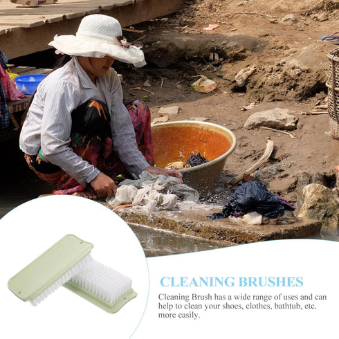 Mobestech 2pcs Cleaning Brush Set, Hand Scrub Brush, Deck Scrub Brush, Tile Scrubber, Shoe Brush, Minimalist Household