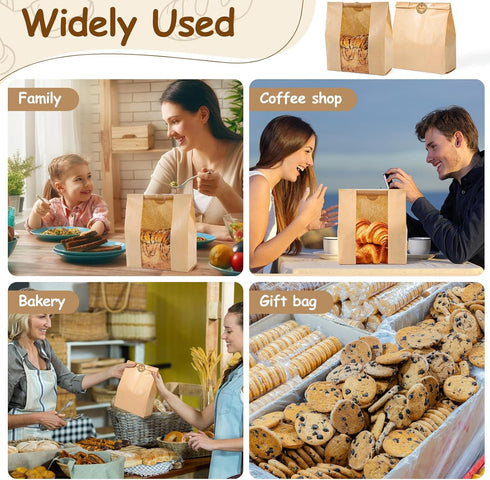 Sublaga 40 13.78x8.27x3.54 48Pcs Packaging (40) Pcs Bread Bags for Homemade Bread With Window Sourdough, in, Paper