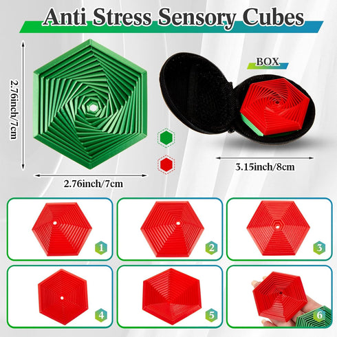 Seenelling 2 2.76 Inch 3D Pcs Fractal Fidget Hexagon Printed Anti Stress Sensory Tool for Adults Mindful Meditation