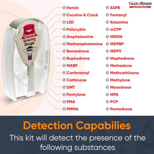 Touch&Know 30 Multi Drug Test Kit - General Screening with Instant Results - Tests for Substances - Easy to Use Home