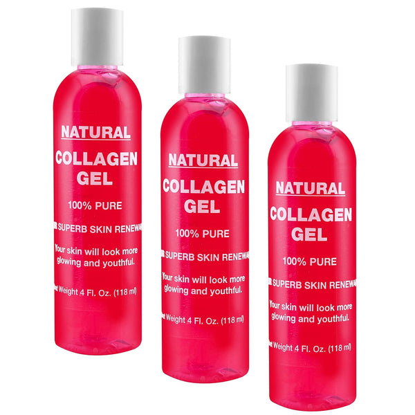 Natural Facial Collagen Gel (118 ml) - Organic Face Mask for Women, Hydrating Pure Dermal Collagen (3 PACK)