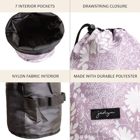 Jadyn Cinch Top Compact Travel Makeup Bag, Cosmetic Organizer for Women (Dusty Lavender)