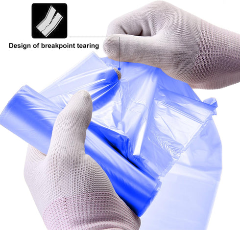 Knemksplanet 5 Rolls 100 Counts 4 Gallon Handle-Tie Trash Bags - Black for Bathroom, Kitchen