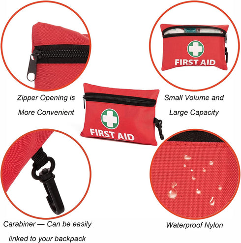 General Medi Mini First Aid Kit, 110 Piece Small Kit for Travel, Home, Office, Vehicle, Camping, Outdoor (Red)