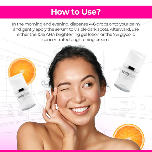 Vitamin C Brightening Serum, 1 oz - Hyaluronic Acid Anti-Wrinkle Serum for Hydrating and Brightening Skin