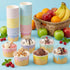 Jingmore 120 Pack 8 oz 5 Summer Ice Cream Paper Cups with Lids Disposable Ice Cream Bowls Paper Treat Dessert Cups