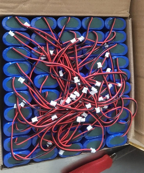 1Pcs 18650 3.7V 4400mAh 1S2P Li Ion Rechargeable Battery Pack with 2.0Pin JST-PH Connector, Blue, 6.6 x 1.8 cm