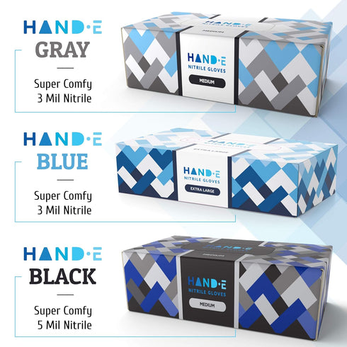 Hand-E Touch Blue Nitrile Disposable Gloves, X Large, 100 Count - Latex Free, Powder Free Cooking Gloves