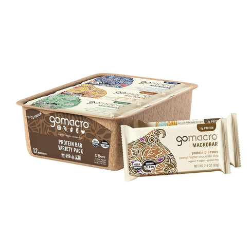 GoMacro MacroBar Organic Vegan Protein Bars - Protein Variety Pack (2.3-2.4 Ounce