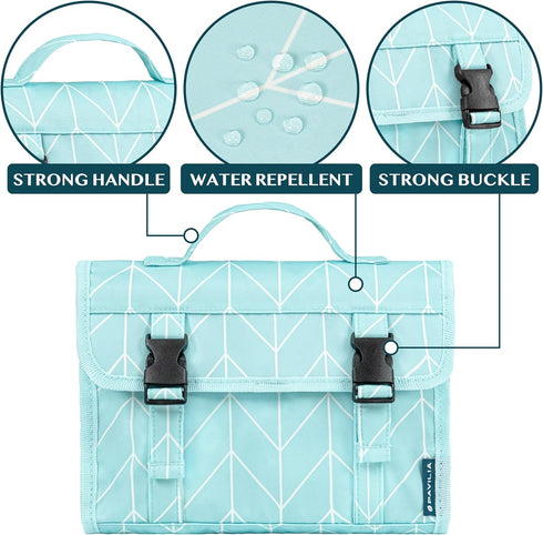 PAVILIA Travel Hanging Toiletry Bag for Women Men, Large Capacity Makeup Organizer, Waterproof Cosmetic Storage Case
