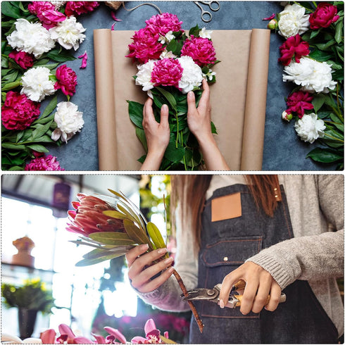 Packaging 22.8 22.8 Inch Packaging 20 MECCANIXITY Flower Wrapping Paper Waterproof Floral Wrap Brown Gift x Used