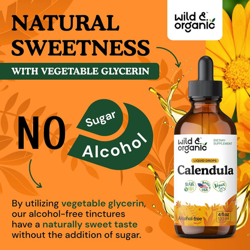 Immune 4 oz Wild & Organic Calendula Flowers Supplement - & Antioxidant Support - Add to Tea Extract Drops - Calendula