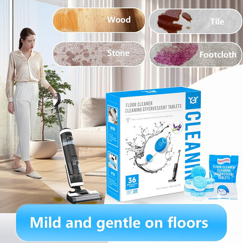 Multi-Surface Floor Cleaner, Compatible with Tineco iFloor/Floor ONE, Lavender Scent, 36 Tablets Cleaning Solution