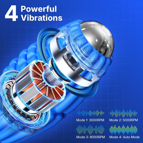 JALEBRO 4 Mini Massage Ball Speeds Vibrating Massage Roller Ball for Foot,Leg,Palm,Hand,Neck,Back,Trigger Point