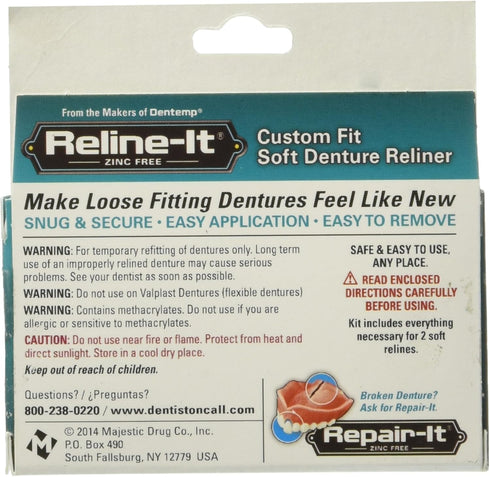D.O.C. Reline-It Advanced Denture Reliner Kit, Pack of 2