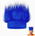 Novelty Place Blue Hairy Costume Headband, Fun Fuzzy Crazy Hair Wig for Sports Parties, Costume, Cosplay, Halloween