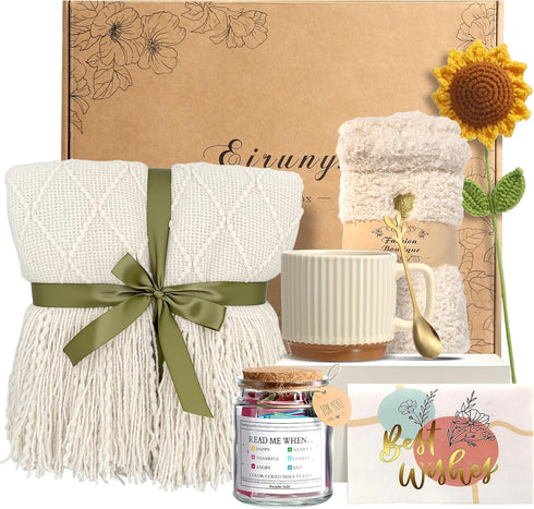 Self Care Gifts for Women Birthday Gift Basket, Sending Sunshine Sunflower Care