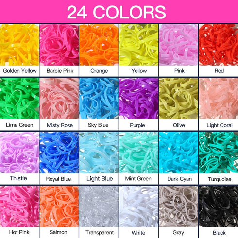 YGDZ 1500 pcs Mini Hair Rubber Bands - 24 Colors Small Hair Ties, Ponytail Holders, Colorful Accessories for Toddler,