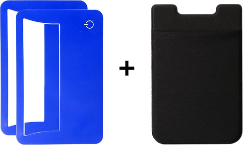 Portable Card Sized Magnifiers with Built-in LED, Can Stick on Smart Phone - 2 Packs for Gifts