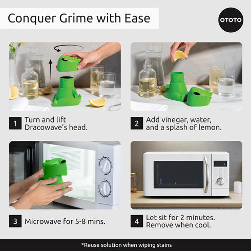 OTOTO NEW Dracowave Microwave Cleaner - Dragon Microwave Steam Cleaner, Cleans Grime in Minutes with Water and Vinegar